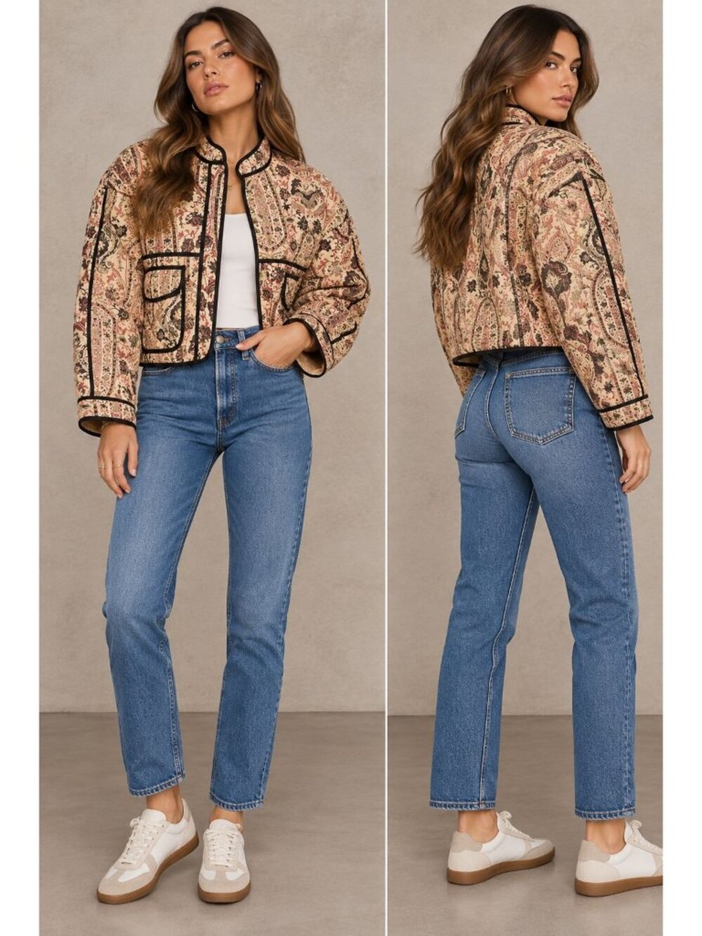 NEW 7 For All Mankind Quilted Crop Jacket Size Medium